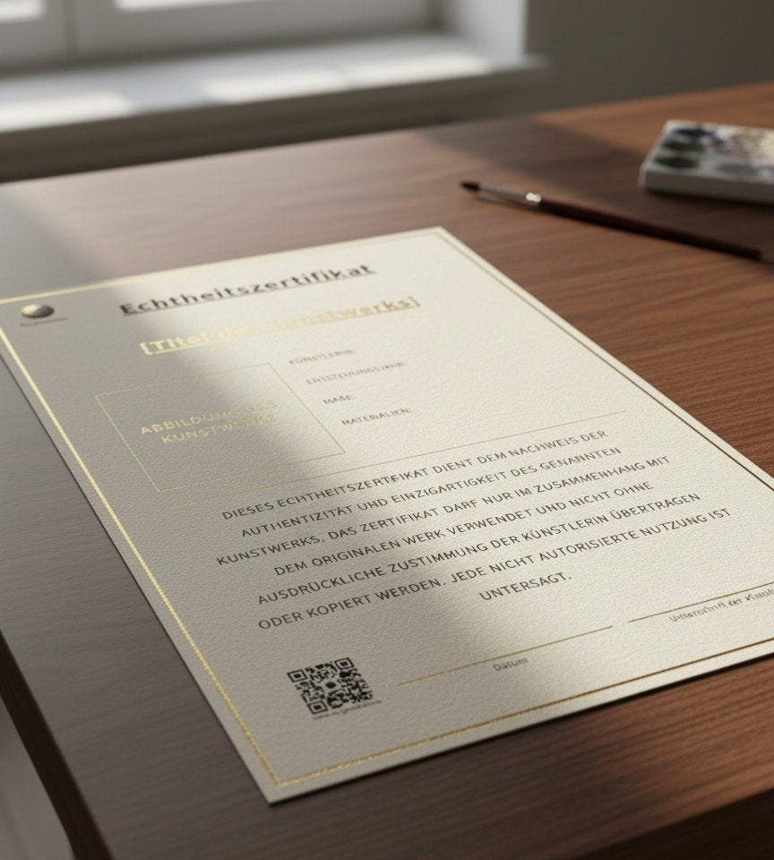 Echtheitszertifikat für abstrakte acryl Kunst