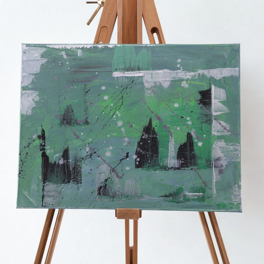 Abstraktes Acrylbild Waldfragment 40cm x 30cm