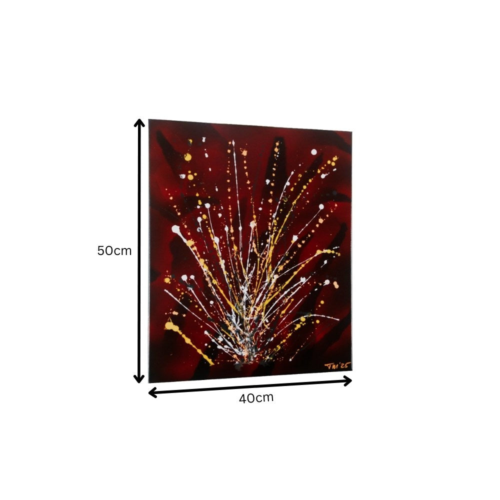 Acrylbild in dunklen roten Farben Abmessungen