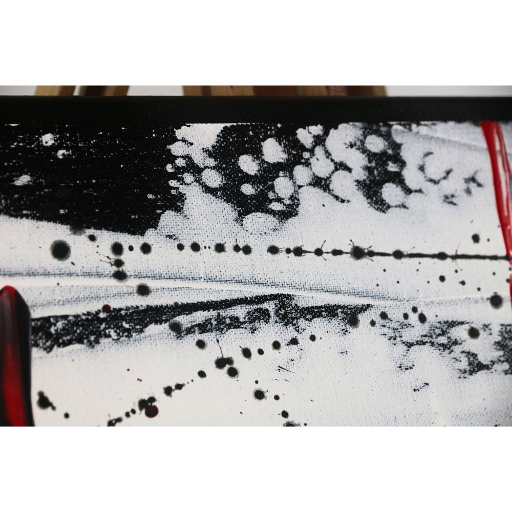 Acrylbild Ruf des Zorns Detailaufnahme oberer Rand