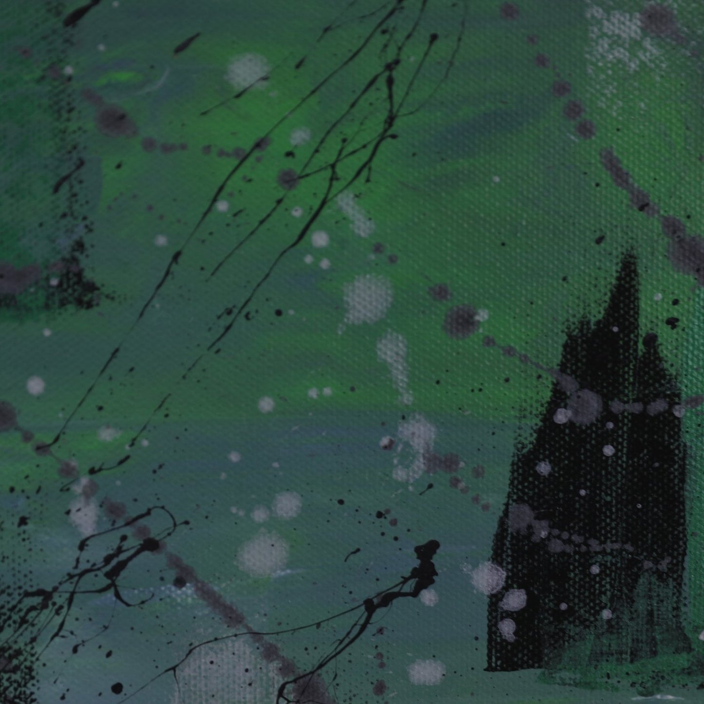 Abstraktes Acrylbild Waldfragment 40cm x 30cm