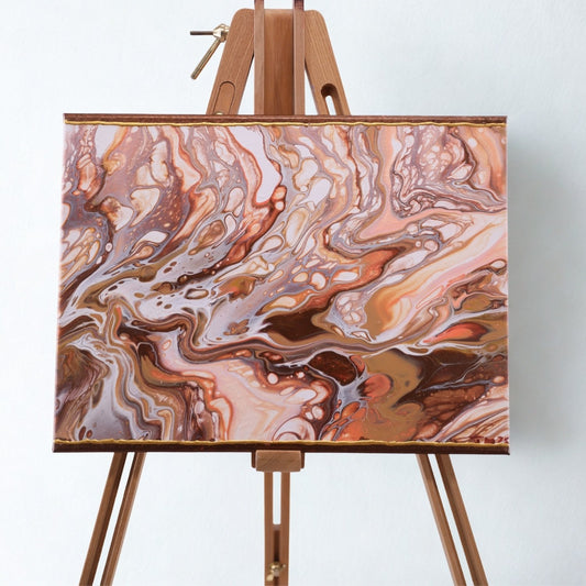 Acrylic Pouring Bild Goldene Marmorierung 40cm x 30cm