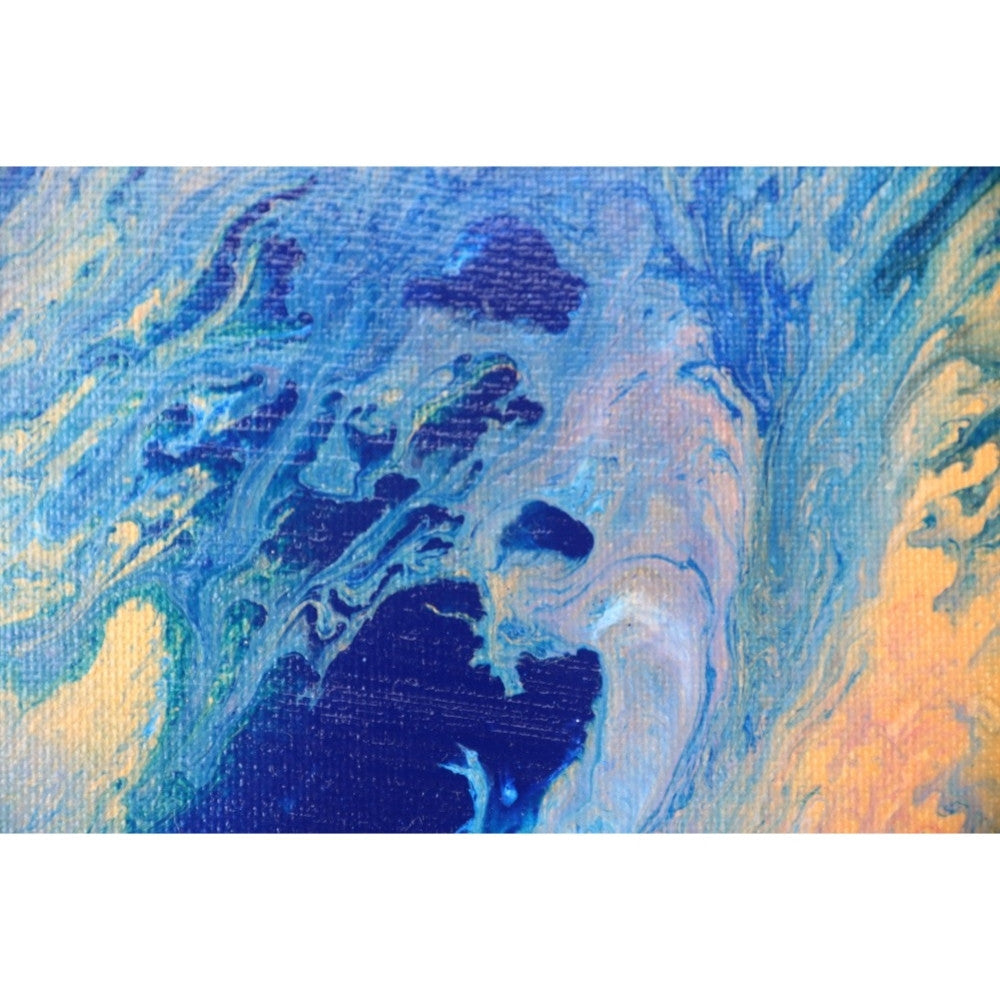 Acrylic Pouring Bild Blauer Wirbel Detailaufnahme