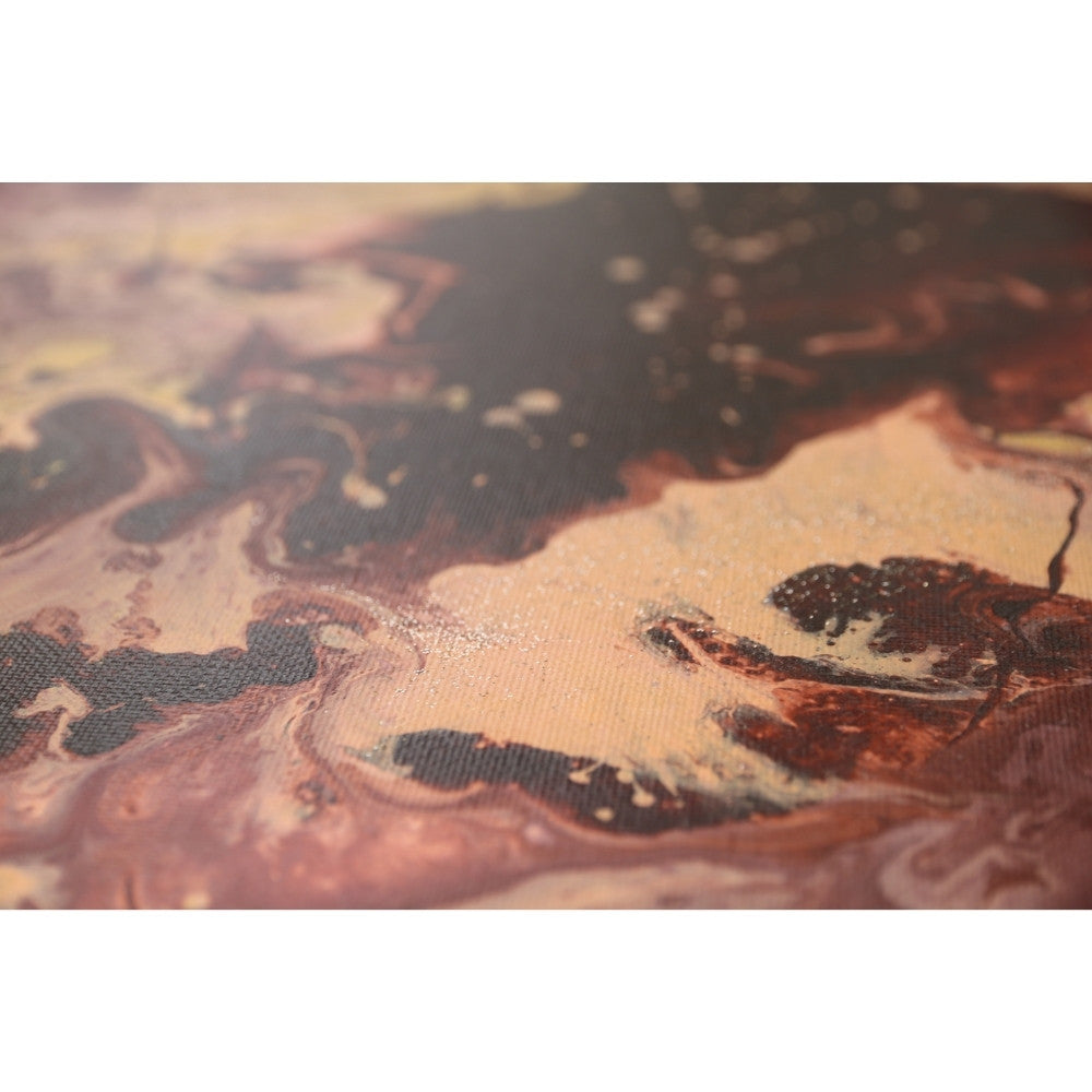 Acrylic Pouring Bild in rot und Gold Detailaufnahme