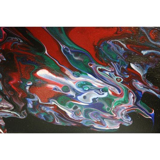 Acrylic Pouring Bild in bunten Farben Detailaufnahme