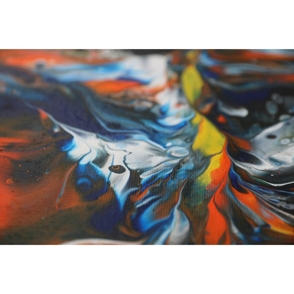 Acrylic Pouring Bild in vielen Farben Detailaufnahme