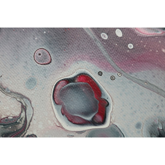 Acrylic Pouring Bild in schwarz und weiß Detailaufnahme von Blase