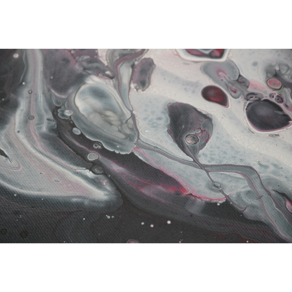 Acrylic Pouring Bild in schwarz und weiß Detailaufnahme