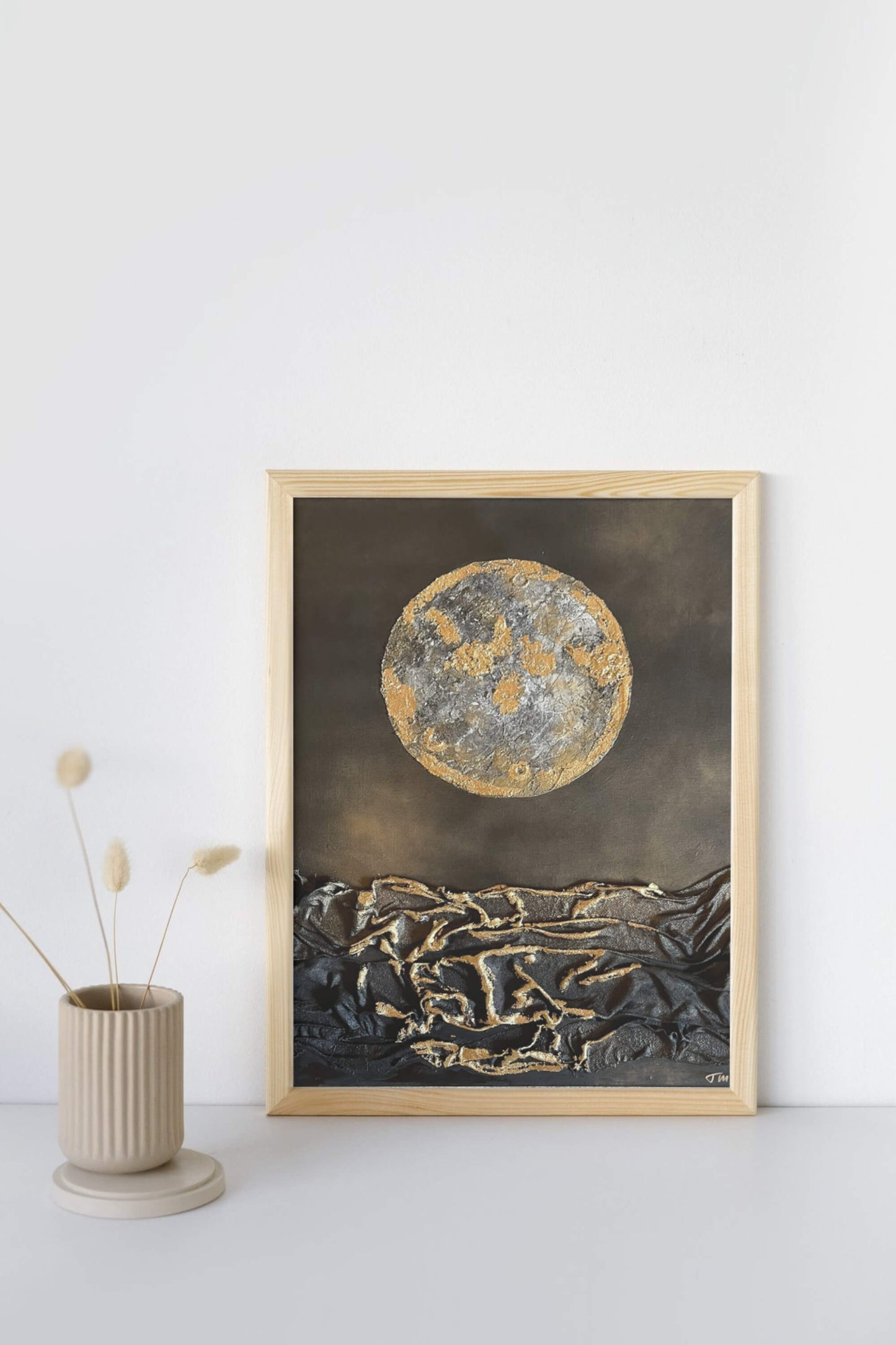 Goldene Mondlandschaft 40cm x 50cm