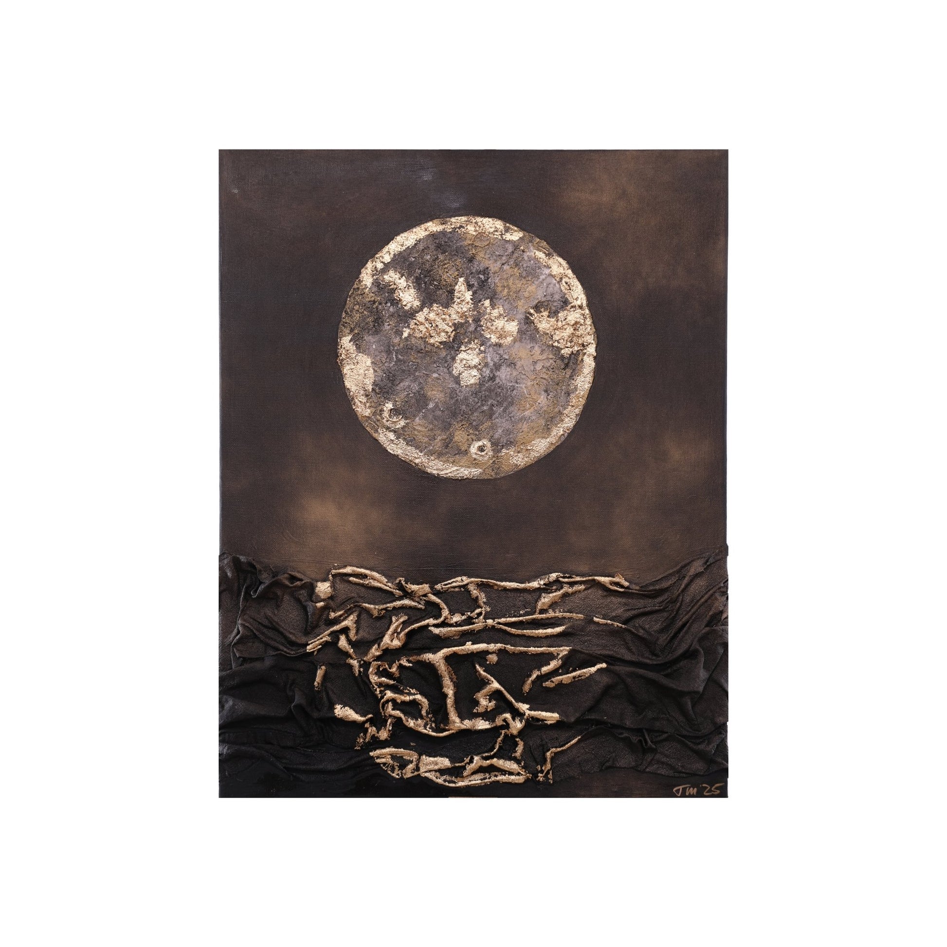 Strukturbild mit Mond Motiv freigestellt