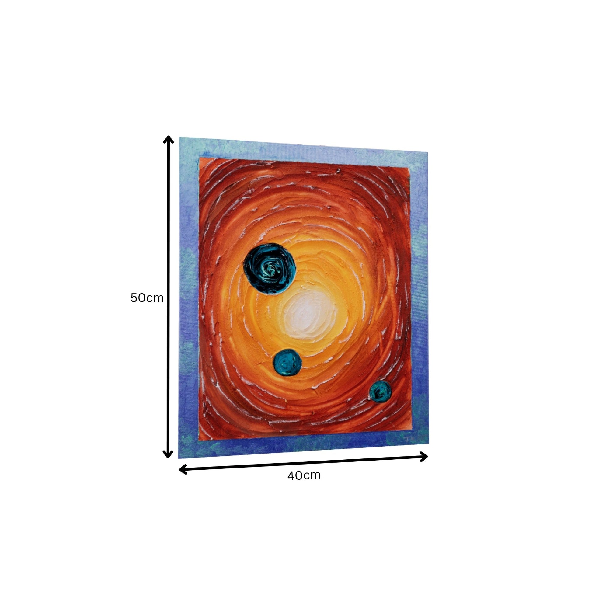 Strukturbild in erdigen Farben und blau Abmessungen