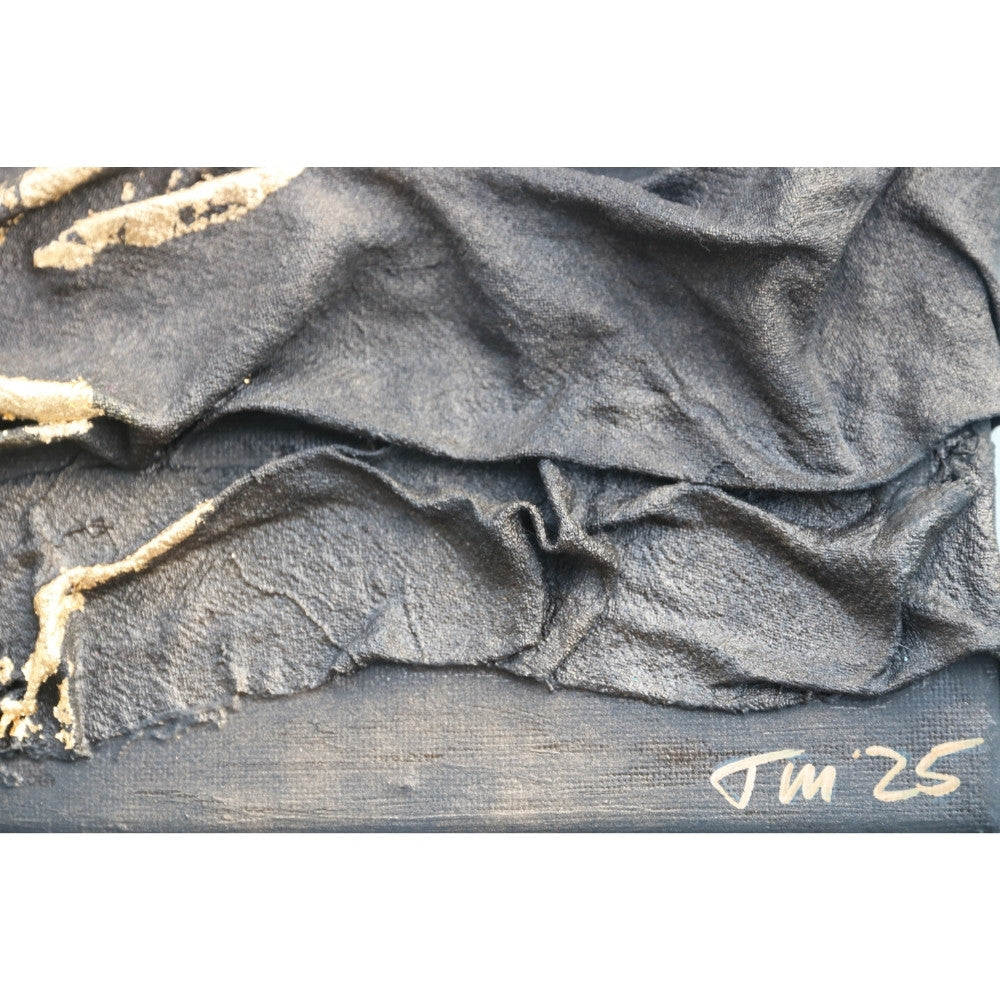 Strukturbild mit Mond Motiv Detailaufnahme Signatur