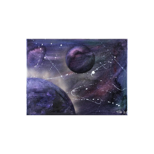 Acrylbild mit Struktur in lila farben freigestellt