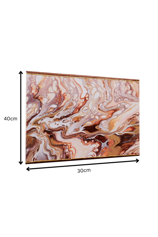 Goldene Marmorierung 40cm x 30cm