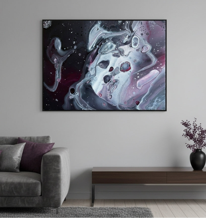 Kunstdruck eines Gemäldes im Wohnzimmer