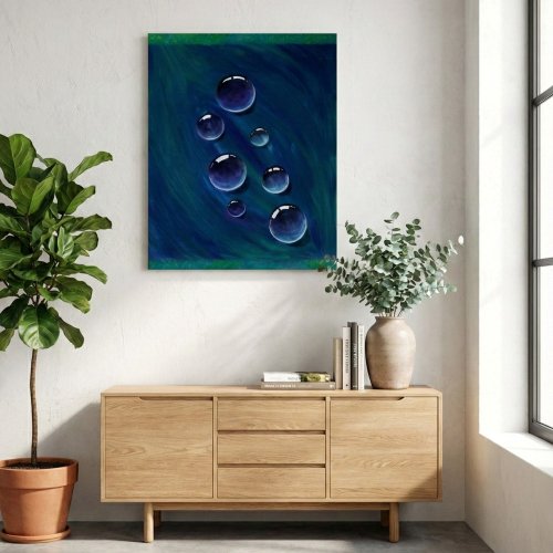 Leinwandbild in grün und abstrakt