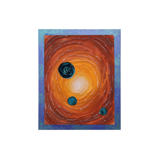 Strukturbild in erdigen Farben und blau freigestellt